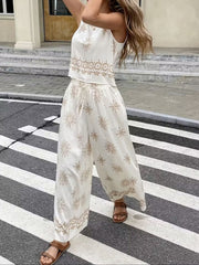 Hazel Blues® | Sleeveless Top and Wide Leg Pants Set