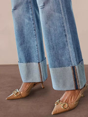 Hazel Blues® | Distressed High-Waisted Flare Jeans