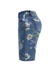 Hazel Blues® | Floral Print Denim Shorts