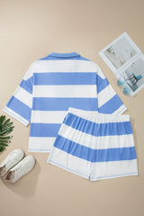 Hazel Blues® | Stripe Right Shorts | Sky Blue Shorts