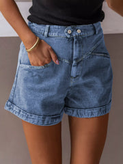Hazel Blues® | High-Waisted Denim Shorts