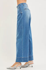 Hazel Blues® | RISEN Slouchy Wide Leg Jeans With Pleats