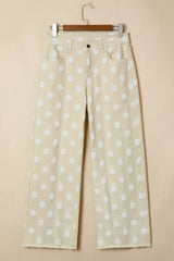 Hazel Blues® | Polka Dot High-Waisted Wide Leg Jeans