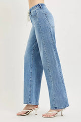 Hazel Blues® | RISEN Relaxed Fit Drawstring Waist Jeans