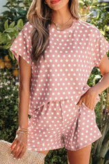 Hazel Blues® | Polka Dot Print Tee and Shorts Set