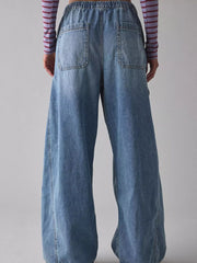Hazel Blues® | Drawstring Waist Cargo Jeans