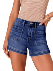 Hazel Blues® | High-Waisted Pocketed Denim Shorts