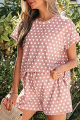 Hazel Blues® | Polka Dot Print Tee and Shorts Set