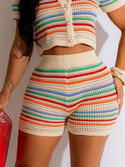 Hazel Blues® | Crochet Crush Shorts | Crochet Striped Shorts