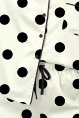 Hazel Blues® | Polka Dot Button Up Top and Shorts Lounge Set