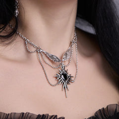 CELESTIAL STARBURST WINGS NECKLACE