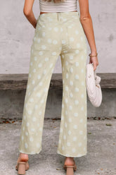 Hazel Blues® | Polka Dot High-Waisted Wide Leg Jeans