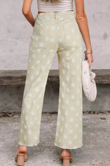 Hazel Blues® | Polka Dot High-Waisted Wide Leg Jeans