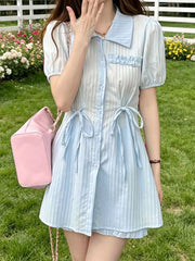 Hazel Blues® | Tied Button Up Shirt and Shorts Set