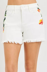 Hazel Blues® | RISEN Tummy Control High Rise Flower Printed Shorts