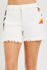 Hazel Blues® | RISEN Tummy Control High Rise Flower Printed Shorts
