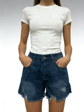 Hazel Blues® | Distressed Frayed Hem Denim Shorts