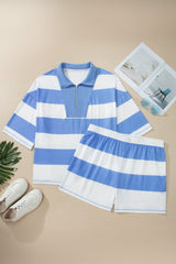 Hazel Blues® | Stripe Right Shorts | Sky Blue Shorts