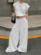 Hazel Blues® | Round Neck Top and Wide Leg Pants Set