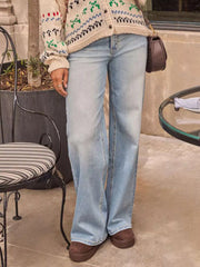Hazel Blues® | Washed Wide Leg Jeans