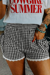 Hazel Blues® | Sweet Tea Shorts | Gingham Lace Shorts