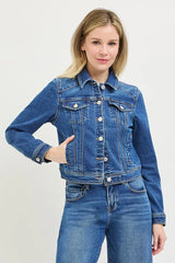 Hazel Blues® | RISEN Basic Fitted Button Down Denim Jacket