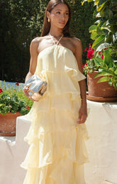 Kelsey Maxi ~ Pale Yellow Chiffon