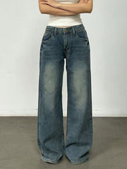 Hazel Blues® | Vintage Wash Wide Leg Jeans