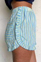 Hazel Blues® | Striped Elastic Waist Shorts