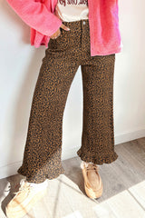 Hazel Blues® | Wild Side Jeans | Leopard Ruffle Jeans