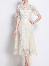 Hazel Blues® | Lace Button Up Top and Skirt Set
