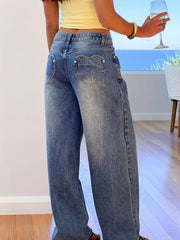 Hazel Blues® | Pocketed Wide leg Jeans