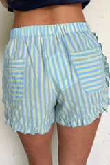Hazel Blues® | Striped Elastic Waist Shorts