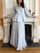 Hazel Blues® | Frill Lapel Collar Top and Pleated Skirt Set