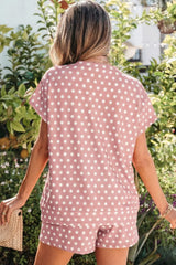 Hazel Blues® | Polka Dot Print Tee and Shorts Set