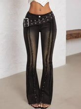 Hazel Blues® | Belted High Waist Flare Jeans