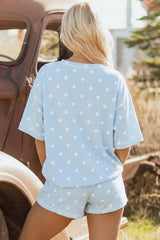 Hazel Blues® | Polka Dot Round Neck Top and Shorts Set