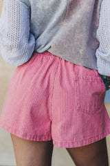 Hazel Blues® | Striped Elastic Waist Casual Shorts