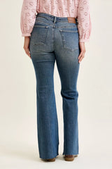 Hazel Blues® | Judy Blue Mid Rise Flare Jeans with Front Flap Pockets