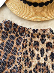 Hazel Blues® | Sequin Leopard Shorts