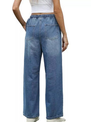 Hazel Blues® | Elastic Waist Wide Leg Jeans