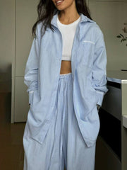 Hazel Blues® | Relaxed Fit Long Sleeve Shirt and Pants Set