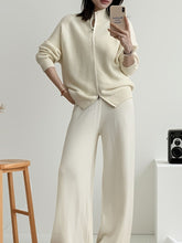 Hazel Blues® | Casual Knit Zip-Up Cardigan and Wide-Leg Pants Set