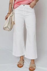 Hazel Blues® | Pearl Embellished Side Seam Ankle-length Shift Jeans