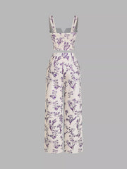 Hazel Blues® | Floral Print Cami Top & Wide Leg Pants Set
