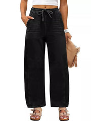 Hazel Blues® | Elastic Waist Wide Leg Jeans