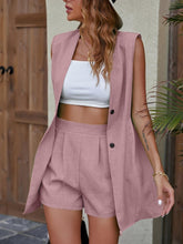 Hazel Blues® | Sleeveless Blazer & Shorts Two-Piece Set