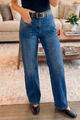 Hazel Blues® | Seam Detail Shift Jeans