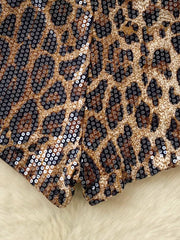 Hazel Blues® | Sequin Leopard Shorts