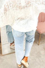 Hazel Blues® | Light Wash Utility Pocket Straight Leg Jeans